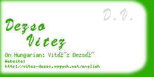 dezso vitez business card